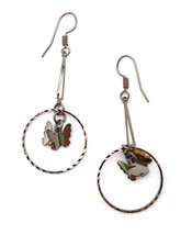 Dangling Lightweight Metal Hook Earrings with Twin Butterfly Shapes - $5.93