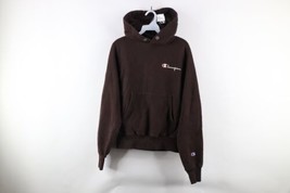 Champion Reverse Weave Mens Size XS Faded Spell Out Heavyweight Hoodie Brown - £46.47 GBP