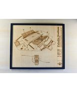 Paladin Stadium Greenville South Carolina Blueprint Wood Art, Framed Sta... - $40.17 CAD
