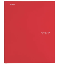 Five Star Pocket and Prong Laminated Paper Folder, You Choose Color - $7.08
