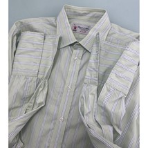 Turnbull &amp; Asser Exclusive Men Dress Shirt French Cuff Green England 16.... - $98.97