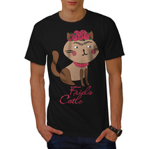 Frida Kahlo Cat Shirt Funny Men T-shirt - £10.38 GBP