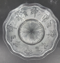Westmoreland Woolworth Serving Bowl Round 7 1/2&quot; Stippled Grape Clear 1940&#39;s VTG - £14.15 GBP