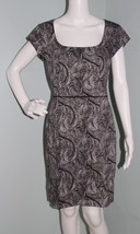 NWT Women&#39;s Marchesa Voyage Black/White Print Cap Sleeve Sheath Dress Sz 10 - $83.15