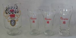 4 Vintage Coors Draft Beer Collectible Glasses 3 Libbey 1 Banquet 32 Oz - £16.08 GBP