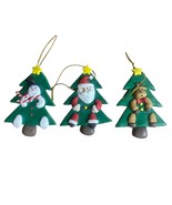 Lot of 3 Foam Christmas Tree Decorations Santa, Snowman, Reindeer 3.25&quot; ... - £7.47 GBP