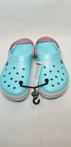 New Croc Crocband Clogs Ice Blue/White/Melon Pink Mens Size 13 FW3 - £39.10 GBP