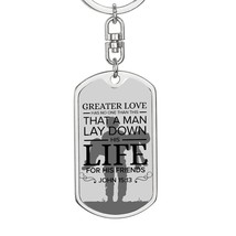 No Greater Love Soldier John 15:13 Verse Stainless Steel or 18k Gold Premium Sw - £30.52 GBP+