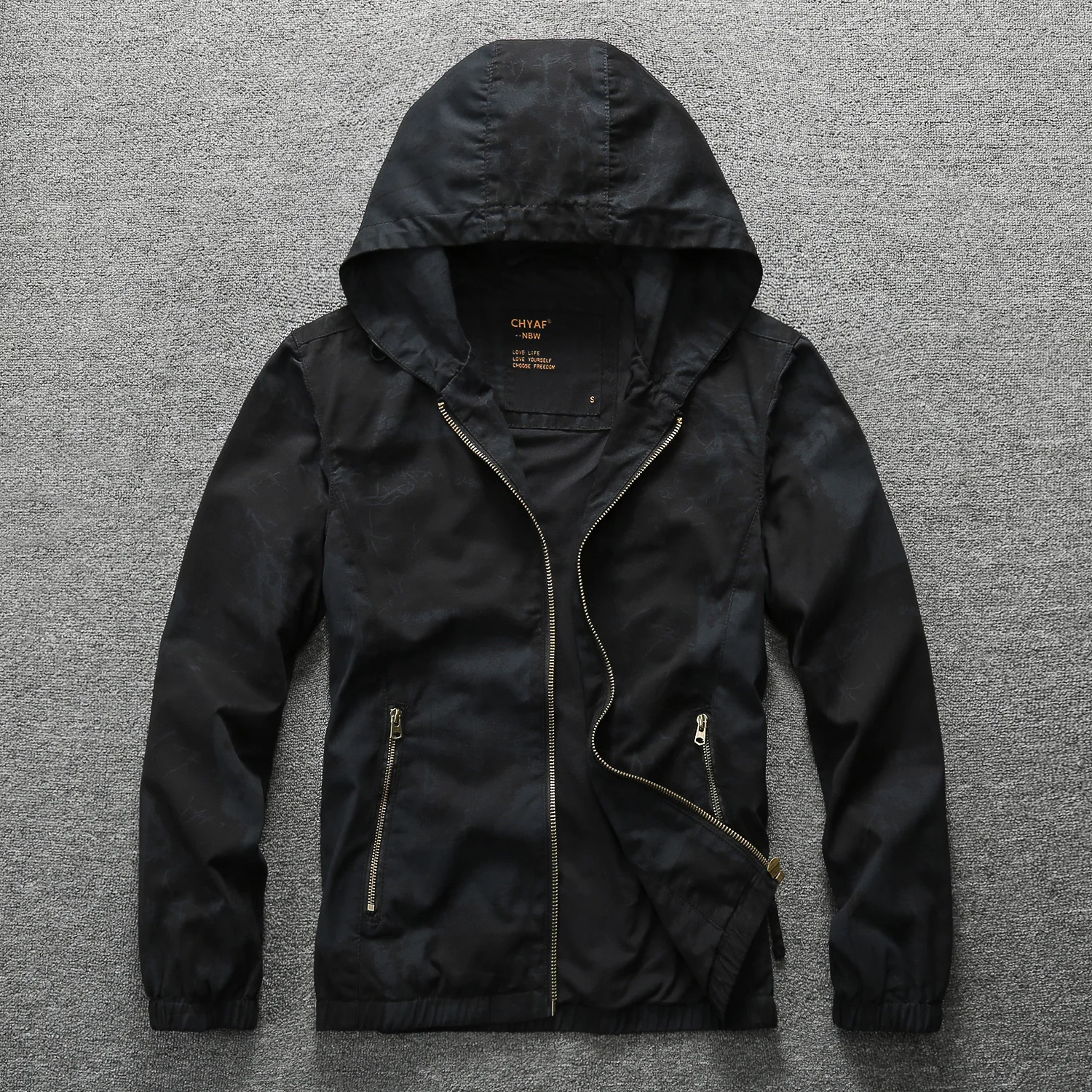 Men Black  Oversize Denim Jacket Youth Fashion Vintage Casual Windbreaker Solid  - £438.37 GBP