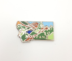 Montana State Mafco Cloisonne Vintage Pin 80s Lapel Hat Tie Tac Big Sky Country - £3.93 GBP