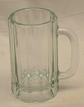 Libbey Clear Glass Beer Stein Tankard Mug Bar Barware Paneled Side d1 - $32.66