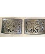 Vintage Pair Tip Toe Rectangle open  Ornate design  Shoe Clip buckle - £6.68 GBP