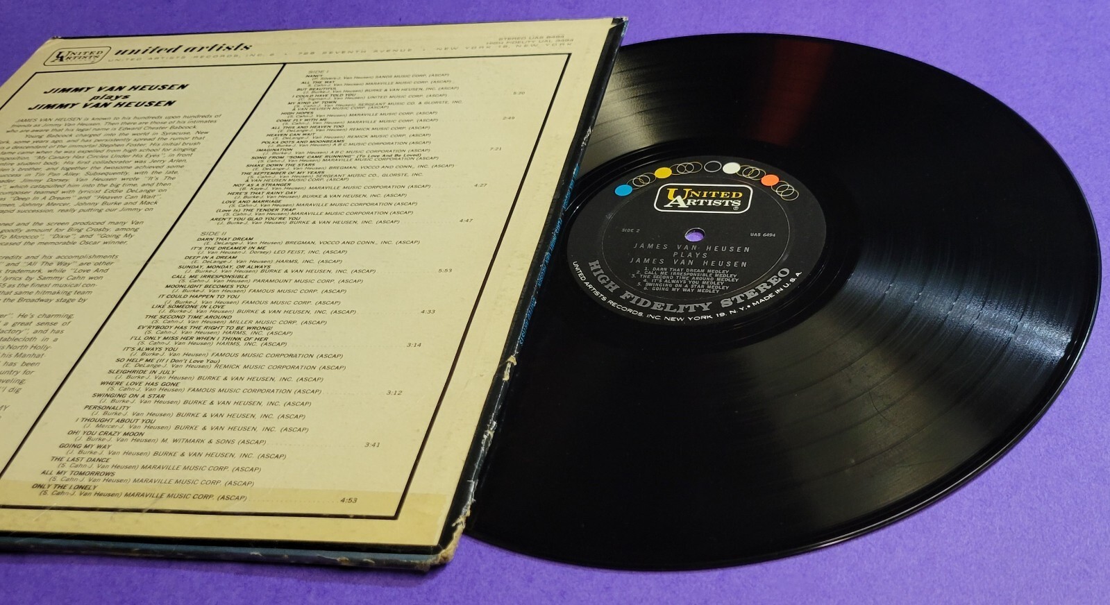 James Van Heusen plays James Van Heusen - United Artists - 12" Record Item image 8