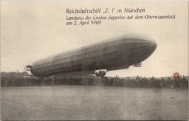 Imperial Airship in Munich Landing Count Zeppelin Postcard W10 - $29.95