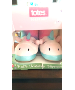 Totes Girls Unicorn Boot Plush Slippers Sz 11-12 - $20.36 CAD