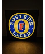 FOSTER&#39;S LAGER BEER SIGN LIGHTED VINTAGE 1986 ADVERTISING SIGN 18&quot;x18&quot; -... - £84.85 GBP