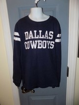 Dallas Cowboys Navy Blue Long Sleeve Shirt Size L (16/18) Euc - £14.55 GBP