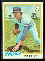 Vintage 1978 Topps Baseball Trading Card #638 Paul Splittorff Kansas City Royals - £6.60 GBP