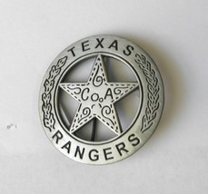 Us Army Ranger Texas Rangers Pewter Colored Lapel Pin Badge 1.75 Inches - £5.10 GBP