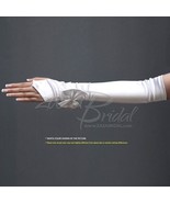 Shiny Stretch Satin Fingerless Long Gloves with Satin Bow - $33.89 CAD