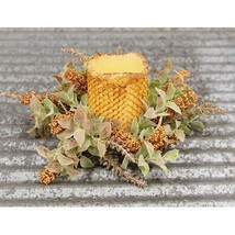 Fall Harvest - Pumpkin Autumn Herbs Candle Ring  - 10 inch - £14.93 GBP