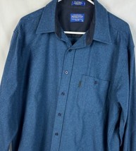 Pendleton Trail Shirt 100% Virgin Wool Blue Elbow Patches Work Casual Me... - £39.22 GBP