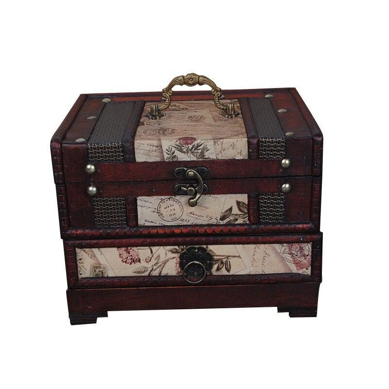 Traditional Vintage Storage Box Nostalgic Wooden Crafts For Home Decoration Figu