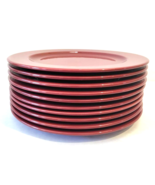 Lot of 10 Burgundy Italy Round Dinner Plates Pier One -  13&quot; Diameter - $98.99