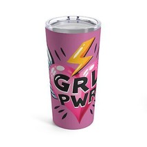 girl power heart with wings pink Tumbler 20oz women gift  - £27.08 GBP