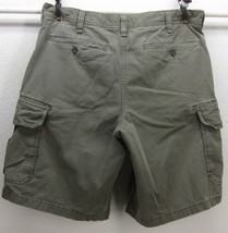 OLD NAVY MEN&#39;S W36 (6) POCKET ARMY GREEN 100% COTTON BUTTON FLAP CARGO S... - $30.74