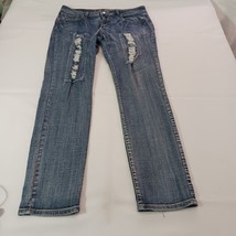 Elite Jeans Women’s Size 13/14 Blue Stretch Distressed Pants (34×32) PR95726 image 11