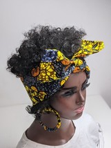 African Traditional Hand Made Wax Print Headwrap Scarf Women Headband 02 - £5.79 GBP