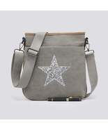 Pale Grey Flat Star Cross Body Messenger Bag - $739.39 MXN