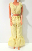 Vtg Clone Barbie Doll Clothes Yellow Polka Dot 2 Pc Crop Top Bell Bottoms  Mod - £18.32 GBP