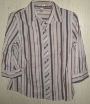 Excellent Womens Old Navy &quot;Perfect Fit&quot; Stretch Stripe Blouse / Shirt Size Xl - £14.66 GBP