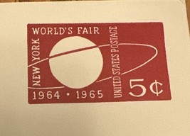 1964/1965 New York Worlds Fair 5 Cent Pre Stamped Envelope Unused - £7.86 GBP