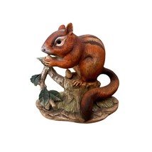 Vintage Lefton Chipmunk Sitting on a Tree Trunk Eating An Acorn (KW4748) Hand Pa - £21.61 GBP