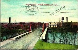 Pigeon Creek Maryland Street Bridge Evansville Indiana IN 1909 DB Postcard T17 - £7.03 GBP