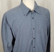 Izod Indigo Prep Shirt Men&#39;s XL Button Up Long Sleeve Cotton Blue Check - $8.99