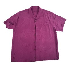 Tommy Bahama Shirt Mens XL Magenta Button Up Hawaiian 100% Silk Original... - £10.89 GBP