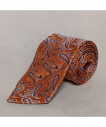 Haines &amp; Bonner of London Silk Necktie Orange &amp; Blue Paisley  - $18.95