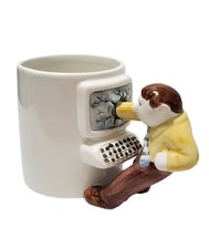 Coffee Cup 3D Mug Man Smashing Hand in to Computer Screen User Error IT ... - $17.72