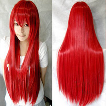 Cosplay Long Heat Resistant Hair Wigs Colorful Straight with Bangs 26inches - £13.43 GBP