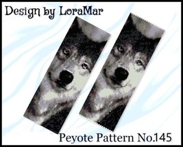 Wolf LPeyote Beads Pattern Bracelet No.145 - Miyuki Delica Beads Various Colors - $3.00