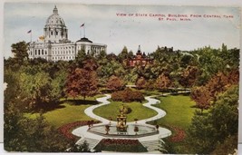  Minnesota View of State Capitol Building from Central Park 1911 Postcard E16 - £7.16 GBP