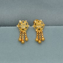 Dainty Small 20k Yellow Gold Stud Earrings, Handmade gold earrings for women, in - £96.72 GBP