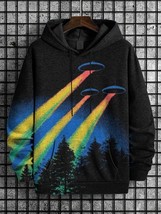 Men&#39;s UFO Appears At Night Art Print Hooded Sweatshirt - $571.09 MXN