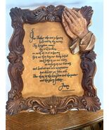 Vtg Burwood Ind. “ The Lord’s Prayer” 3D Praying Hands Frame. P195 - $13.50