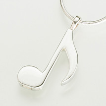 Sterling Silver Musical Note Memorial Jewelry Pendant Funeral Cremation Urn - £161.33 GBP