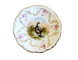 PM Bavaria Game Bird Plate 8.75&quot; Porzellanfabrik Moschendorf  ca. 1895-1910 - £22.09 GBP